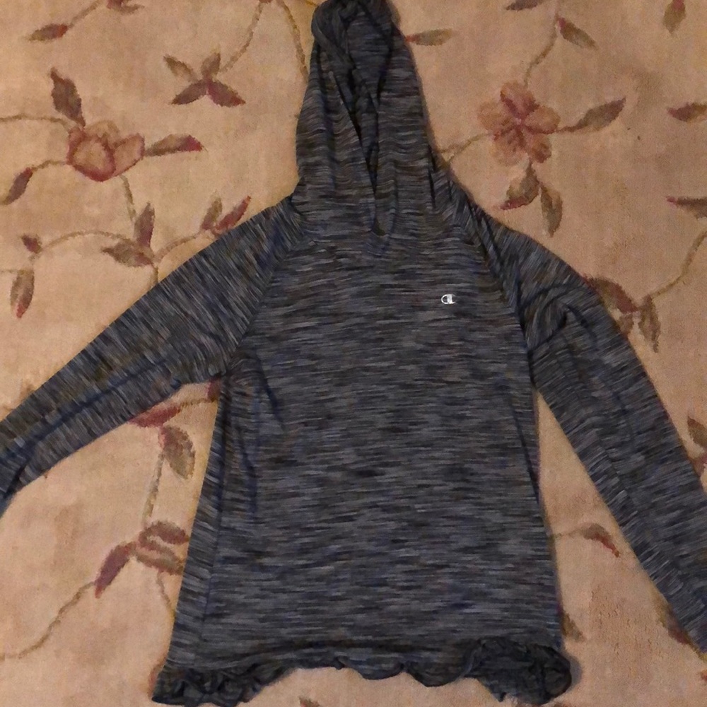CHAMPION GIRLS' SHAWL COLLAR RUFFLED HOODIE, large